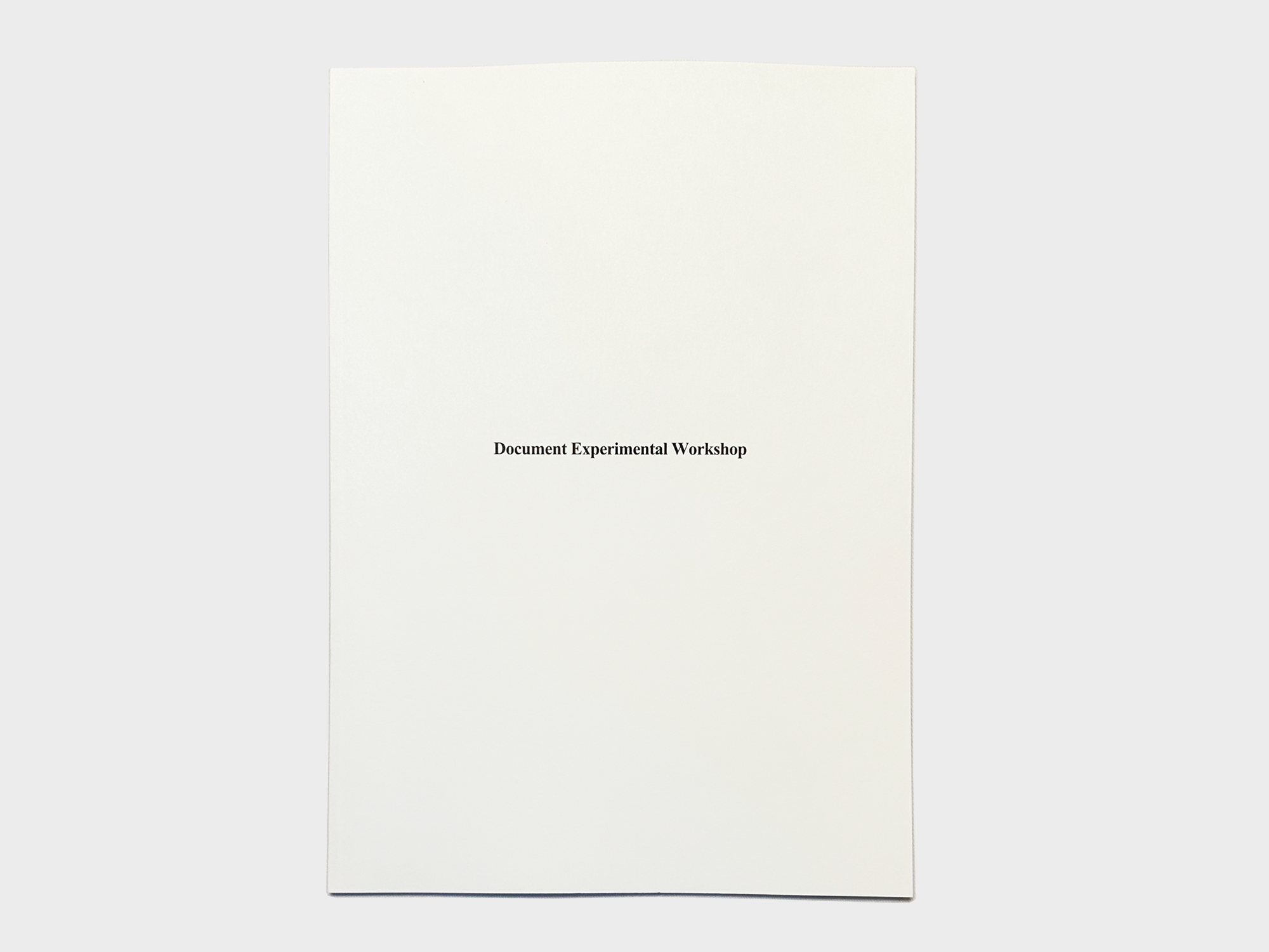 Document Experimental Workshop