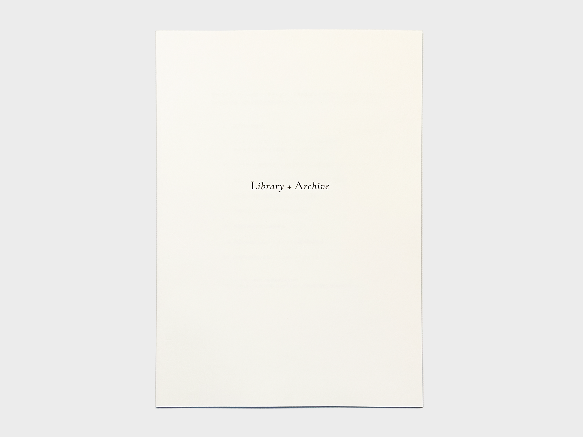 Library + Archive